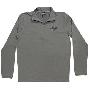 Pine green Allegiance Classic Quarter Zip Performance Jacket with embroidered script logo on left chest