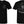 Side-by-side view of the black Last Out Tee showing the small front chest graphic and large back logo design with American flag sleeve print