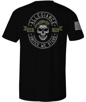 Back of Beret Tee in black featuring large Beret logo graphic