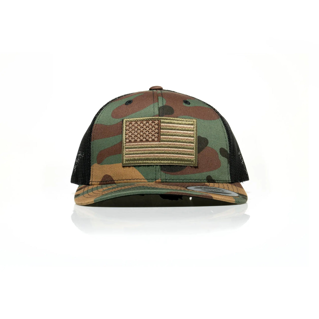 USA Tan Flag Patch Trucker
